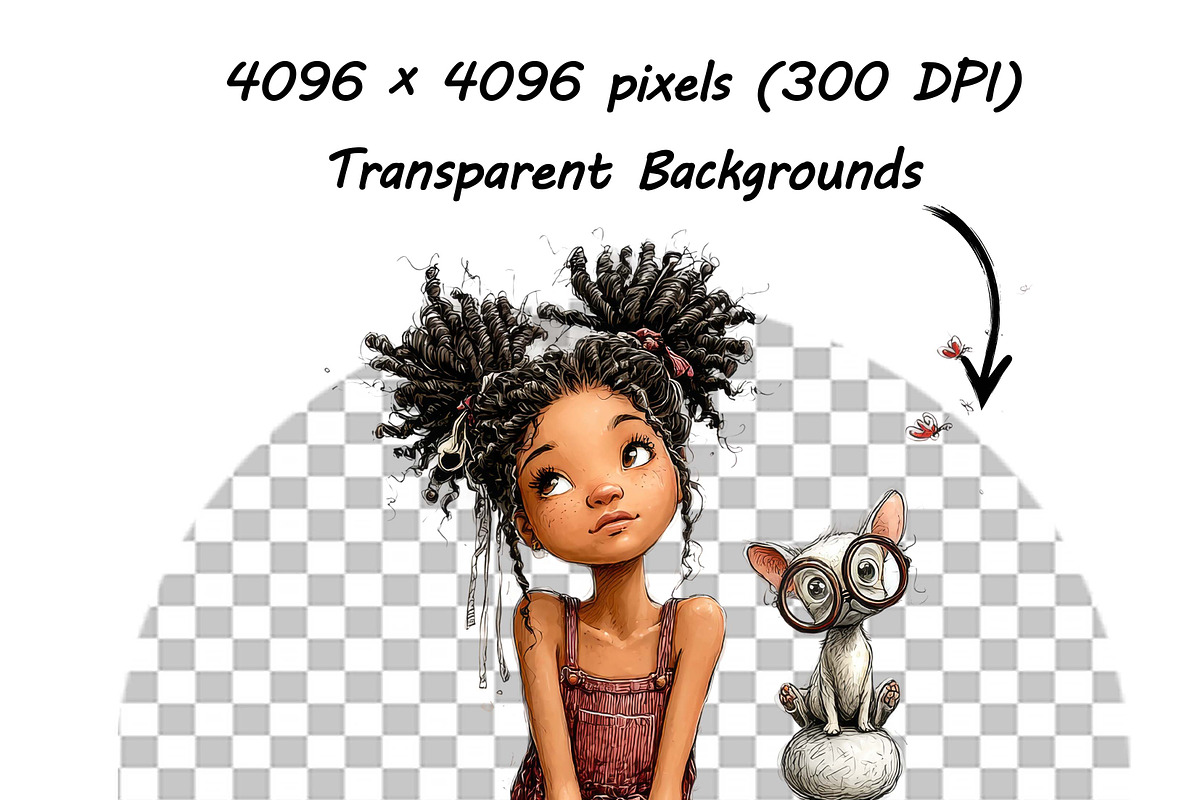 Whimsical Girl and Dog Love Clipart, an Illustration by one-touch (Photo 17 of 18)