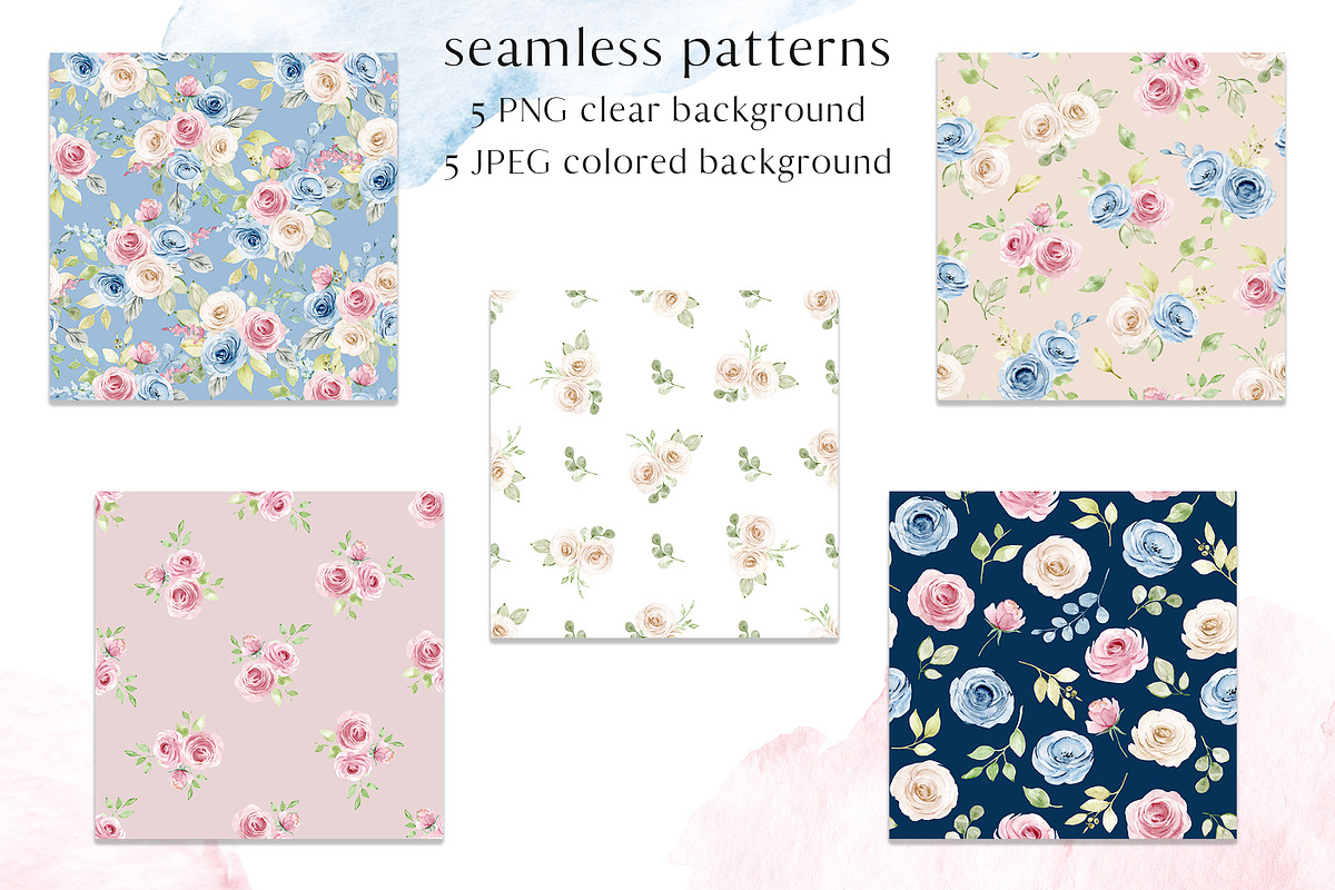 Watercolor pastel roses., a Texture Illustration by Larisa Maslova (Photo 10 of 13)