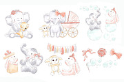Elephant Babygirl Watercolor clipart, an Animal Illustration by Magic Story Studio (Thumbnail 2 of 4)