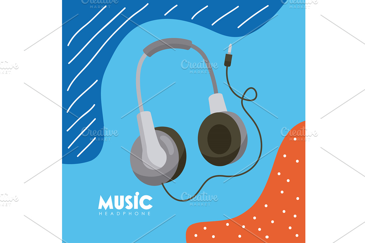 headphone device in poster, a Technology Illustration by studiogstock