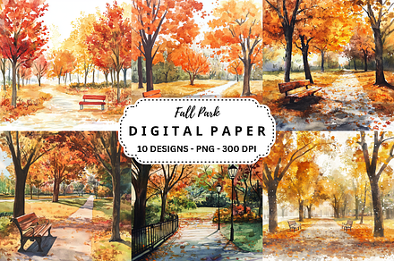 Fall Park Pictures, an Object Graphic by PcuDesigns Illustrations