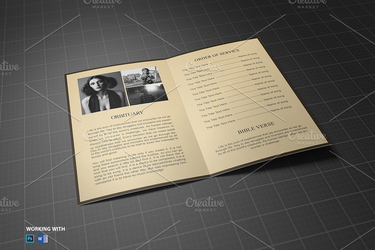 Funeral Program Template, a Brochure Template by Madhabi Studio (Photo 4 of 5)