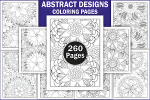 260+ Abstract Coloring Pages Bundle, a Decorative Illustration by Ink Gallery
