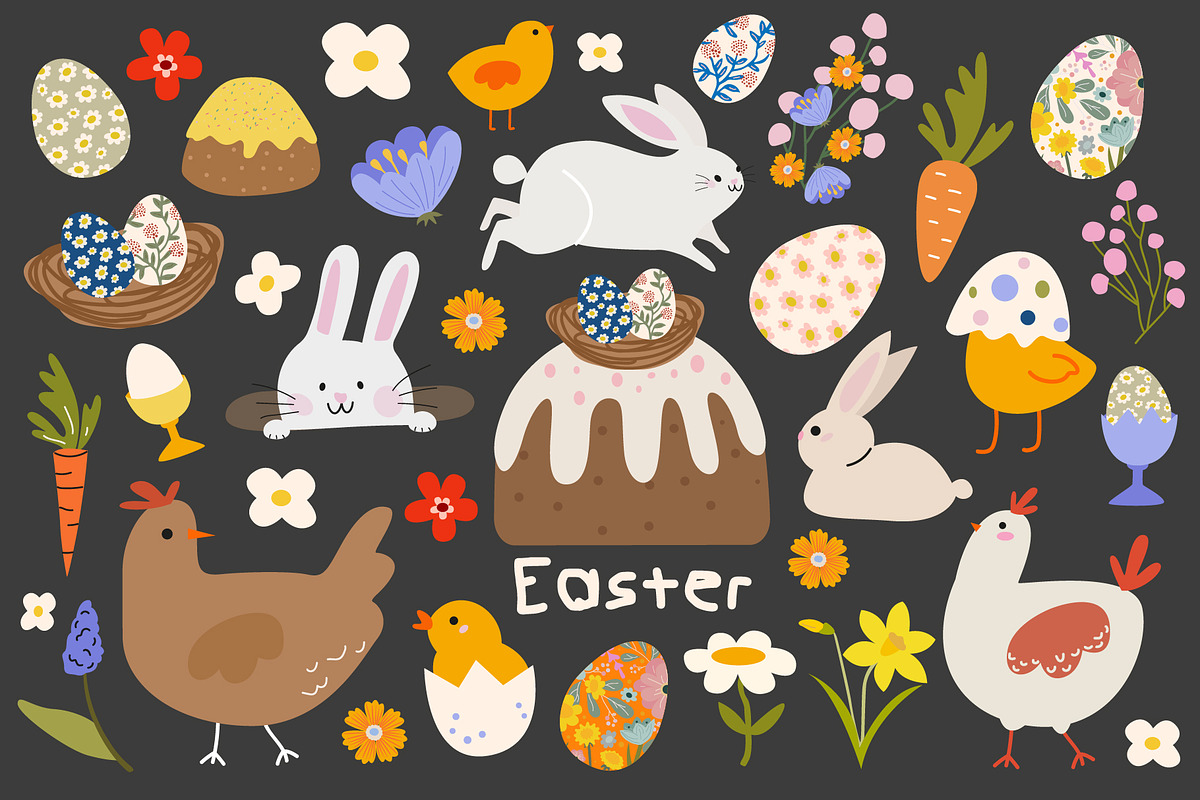 Easter Clipart Collection, a Decorative Illustration by Luamor (Photo 2 of 17)