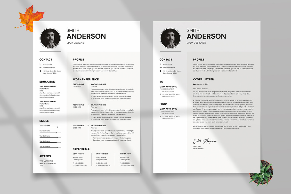 Clean Modern Resume Template | CV | preview 2