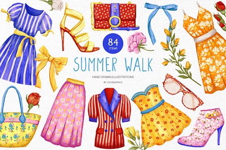 Summer Walk Illustrations