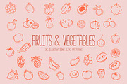 Fruits and Vegetables Collection, a Food Illustration by KristinaK3 (Thumbnail 1 of 13)