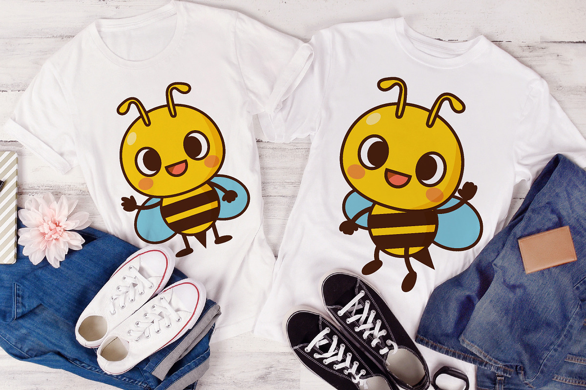 Funny Honey Bee Cartoon, Clipart, an Animal Illustration by Noey smiley (Photo 5 of 7)