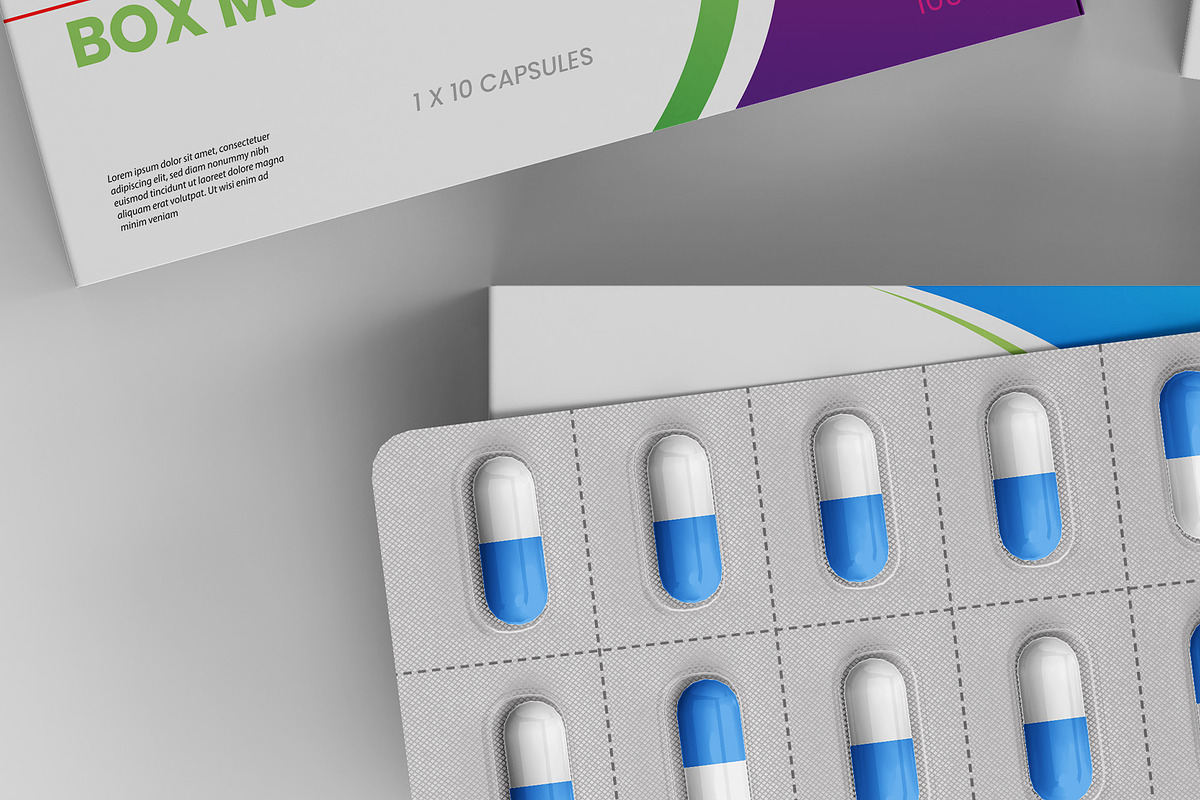 Medicine Pill Box Mockup - 8 views, a Packaging Mockup by Illusiongraphic (Photo 22 of 25)