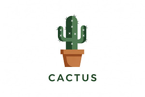Green Potted Cactus, a Branding & Logo Template by Logocreative