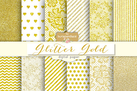 Glitter Gold digital paper preview 2