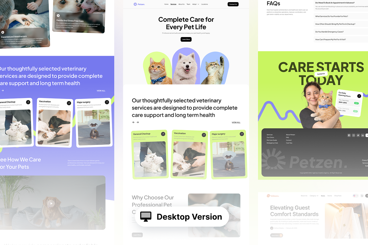 Petzen - Modern Pet Clinic Web UI, an UI Kit Template by Agensip Design Agency (Photo 9 of 10)