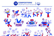 Freedom & Fireworks Celebration, a Seasonal Illustration by CreativeValuation (Thumbnail 3 of 12)