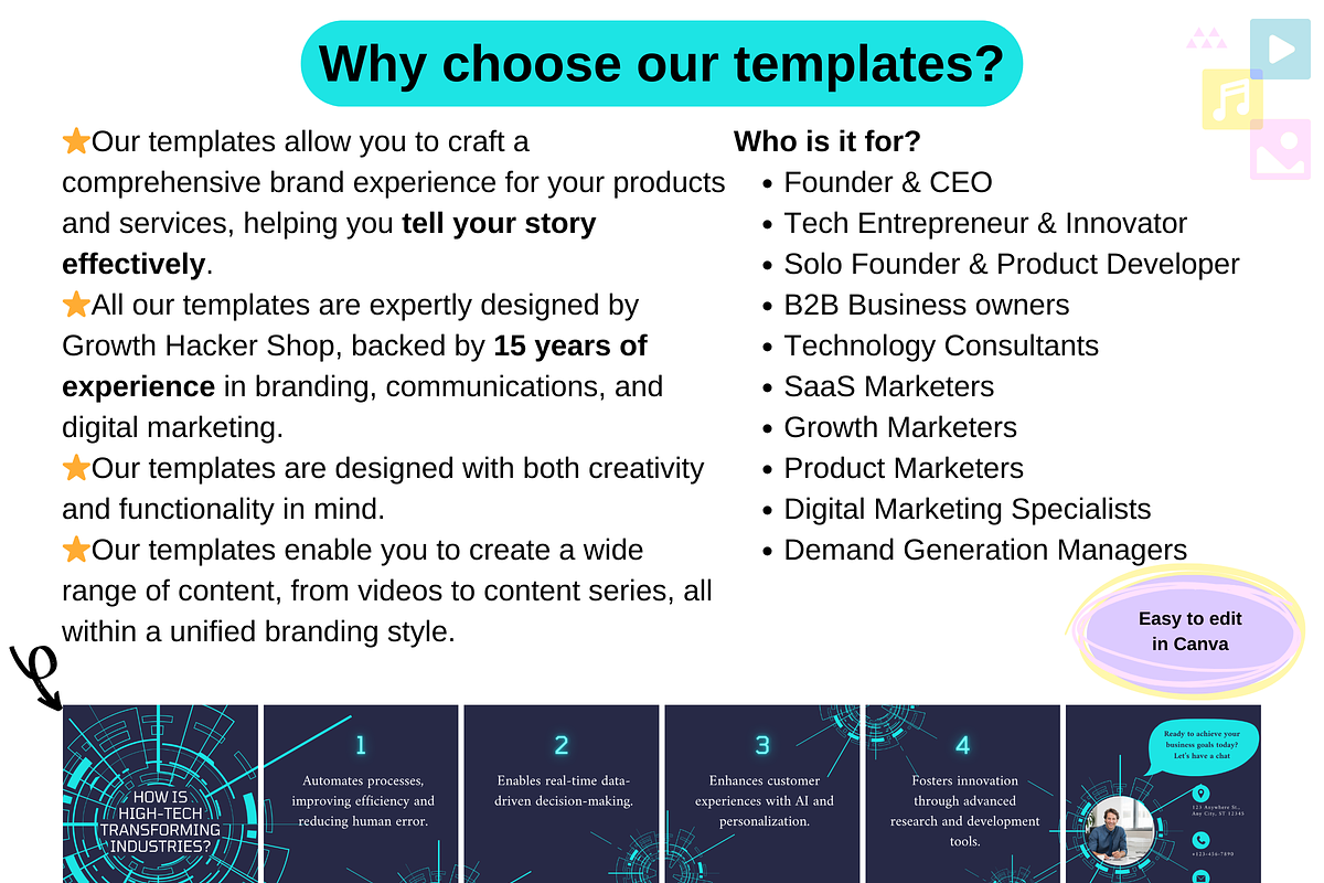 Instagram Posts for Technology SaaS, a Social Media Template by GrowthHackingStudio (Photo 2 of 6)