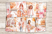 Pink Autumn Junk Journal Paper, a Seasonal Illustration by GlamArtZhanna (Thumbnail 5 of 10)