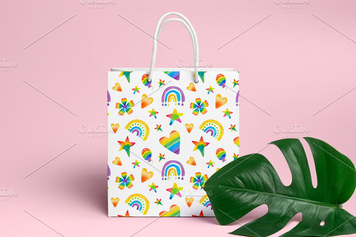 Watercolor Rainbow Clipart & Pattern, an Illustration by ArtIrisArt (Photo 17 of 22)