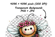 Whimsical Animals Floral Clipart, a Graphic by one-touch (Thumbnail 8 of 18)