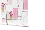 Mediterranean pink houses island, a Pattern Graphic by Cotton Melon pattern Shop (Thumbnail 5 of 6)