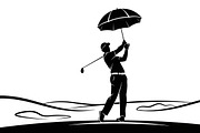 golfing swing silhouettes showcasing, an Illustration by Amazin_art (Thumbnail 11 of 31)