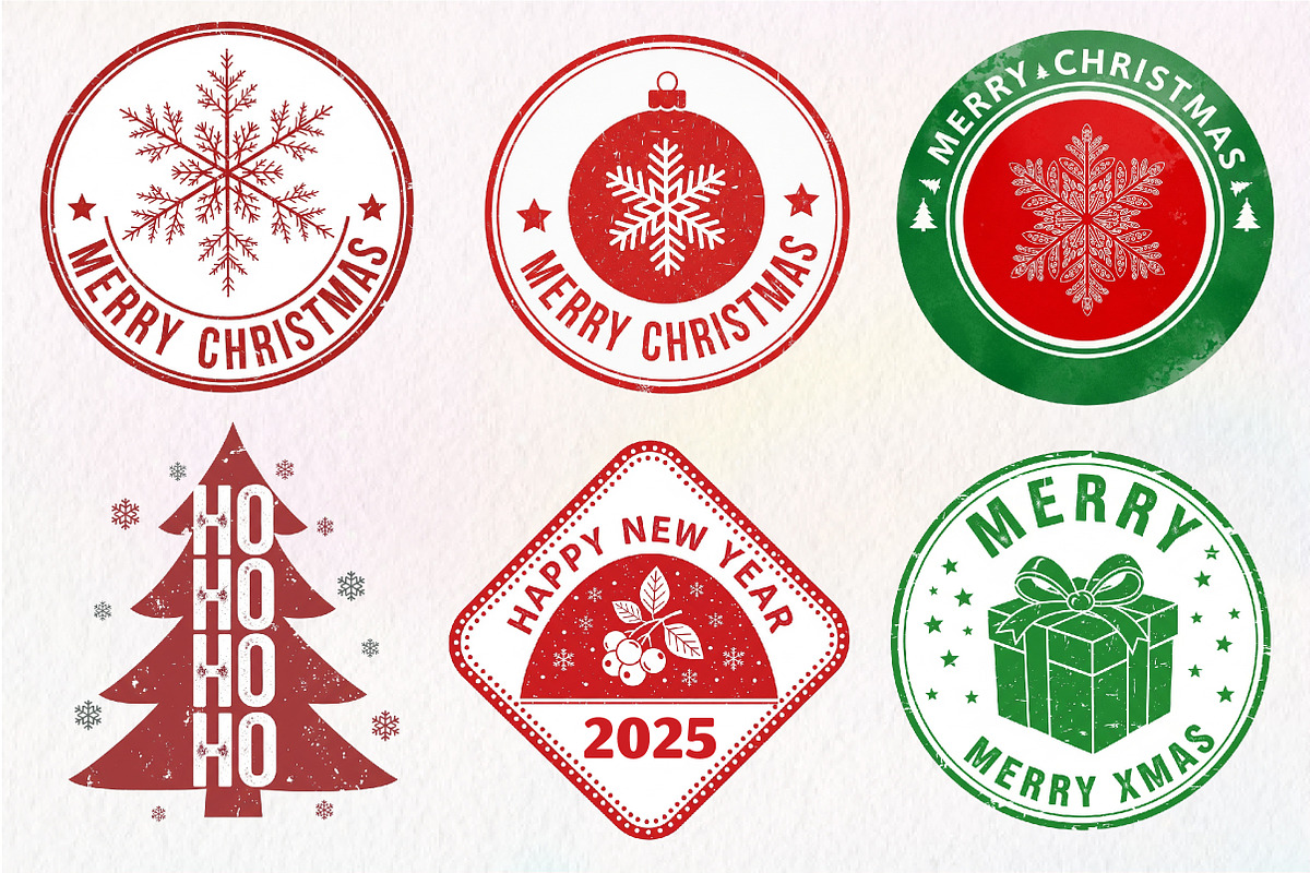 Vintage Christmas Stamp Collection, an Illustration by Dream Creation (Photo 5 of 7)