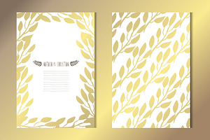 Golden Floral Card Template