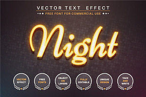 Yellow Laser - Editable Text Effect,