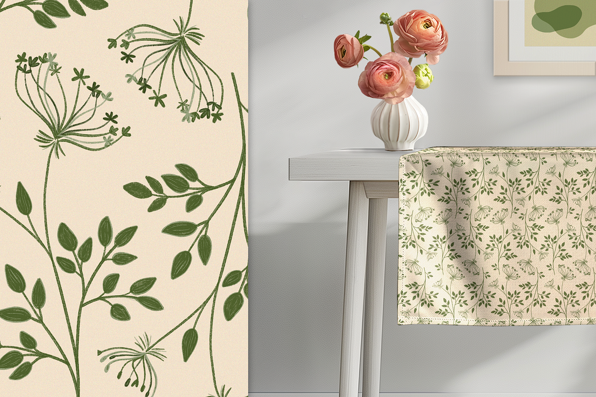 Vintage Apple Blossom & Swallows, a Pattern Graphic by PenguinArtStudio (Photo 13 of 15)
