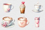Valentine Coffee Clipart Bundle, an Illustration by DreamCafeArt (Thumbnail 4 of 7)