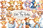 Cute Plush Toy Baby Giraffe Clipart, an Illustration by CreationArt (Thumbnail 1 of 5)