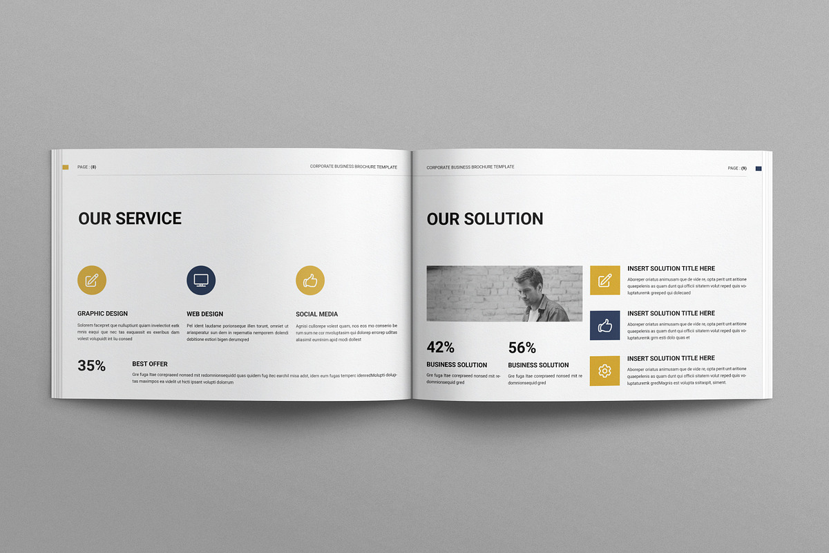 Business Brochure Template Landscape, a Brochure Template by E-Type (Photo 4 of 7)