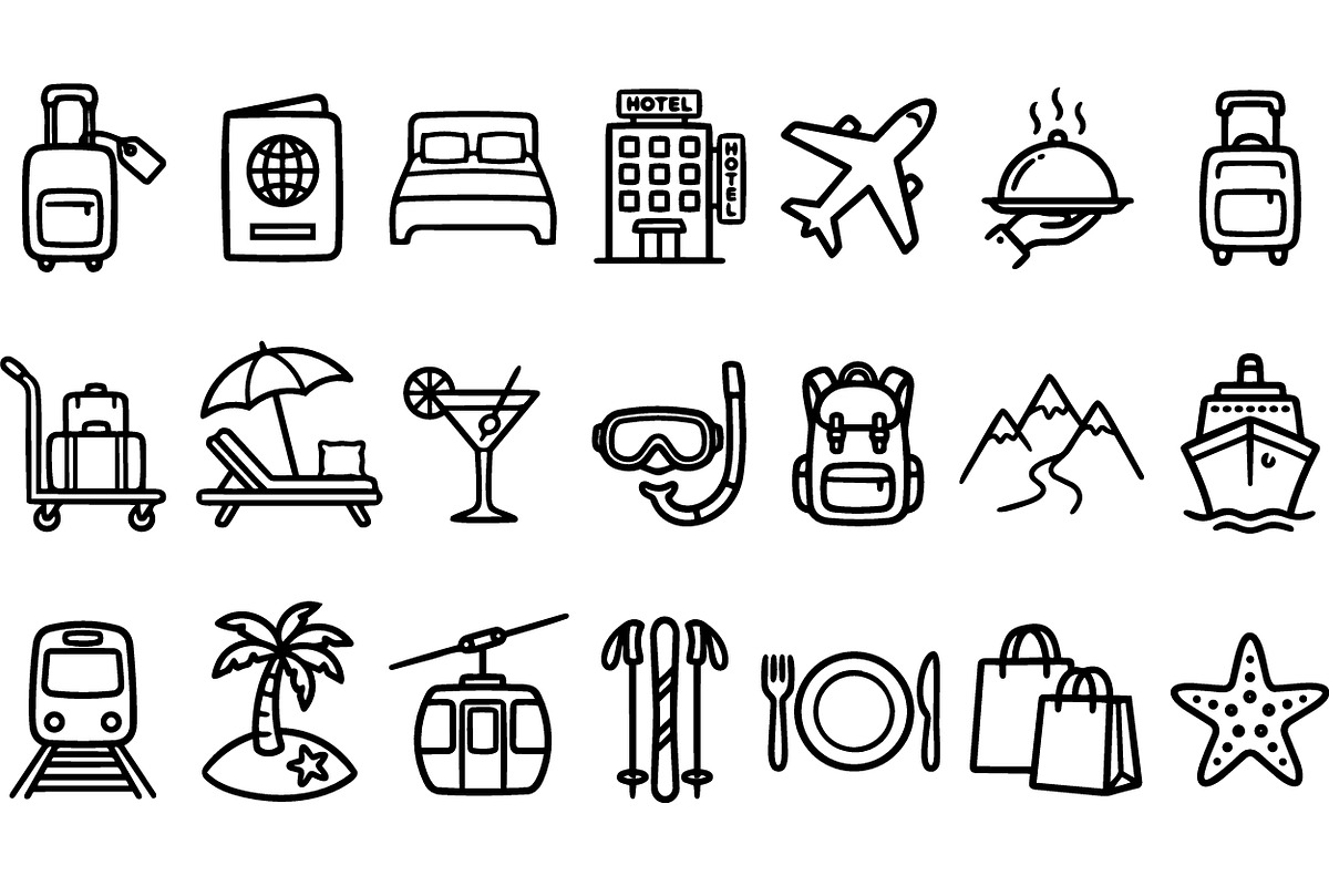 Travel Adventure Icon Set, an Illustration by designvectx (Photo 2 of 3)