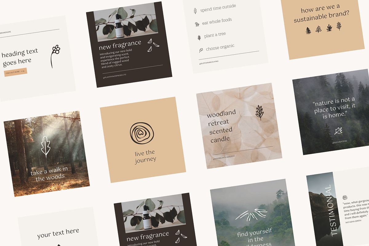 Nature Woodland Eco Social Templates, a Social Media Template by CreativeWilderness (Photo 2 of 12)