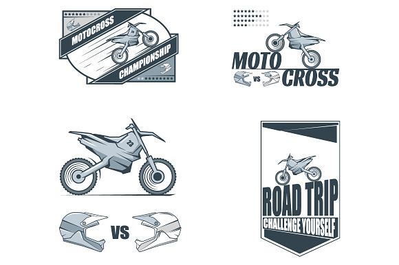 Vector Motocross Labels.