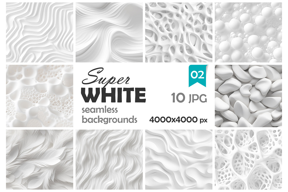 WHITE backgrounds 3d seamless set 02, a Pattern Graphic by Slanapotam (Photo 2 of 2)