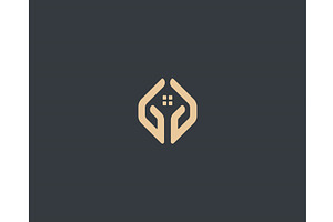 A house in hands vector logo. Home, an Object Illustration by Bureau