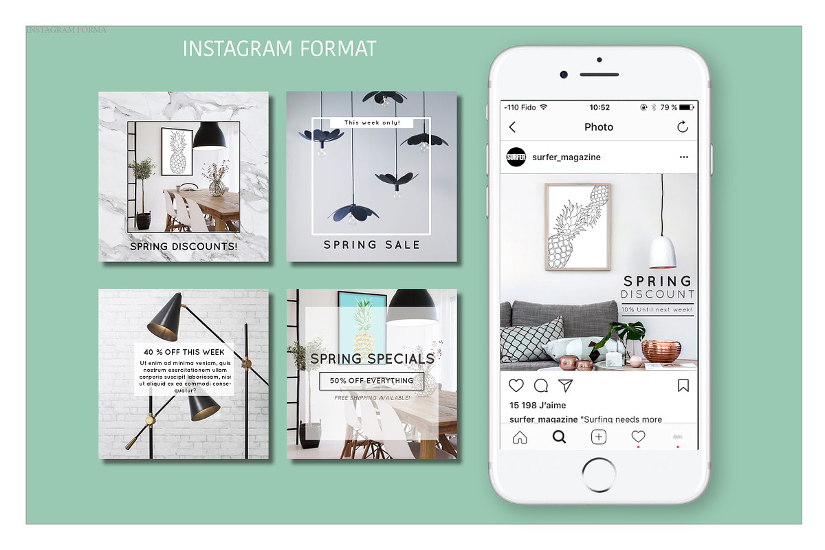 Instagram Template Marble, a Social Media Template by AtelierCartouche (Photo 5 of 5)