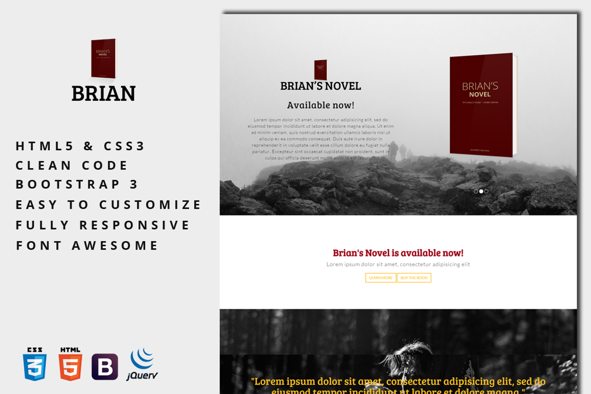 Brian - E-Book Landing Page, a Bootstrap Template by Studio Ember