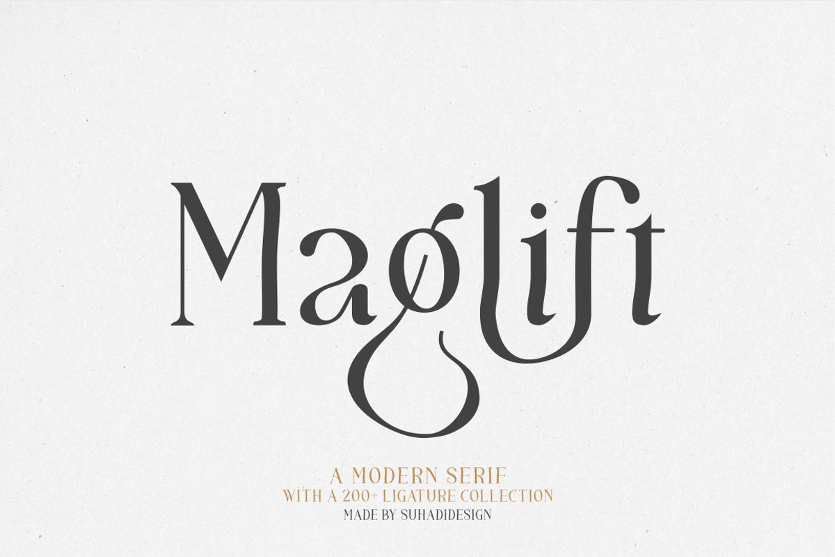 Maglift serif 200+ ligature collecti, a Serif Font by suhadidesign (Photo 1 of 11)