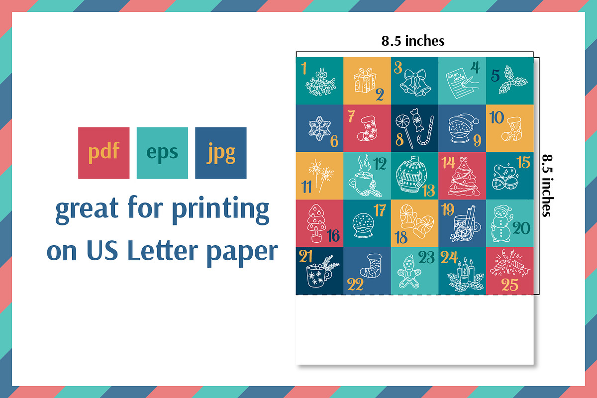 Christmas Advent Calendar Vector, a Card Template by AnnaViolet_store (Photo 3 of 12)