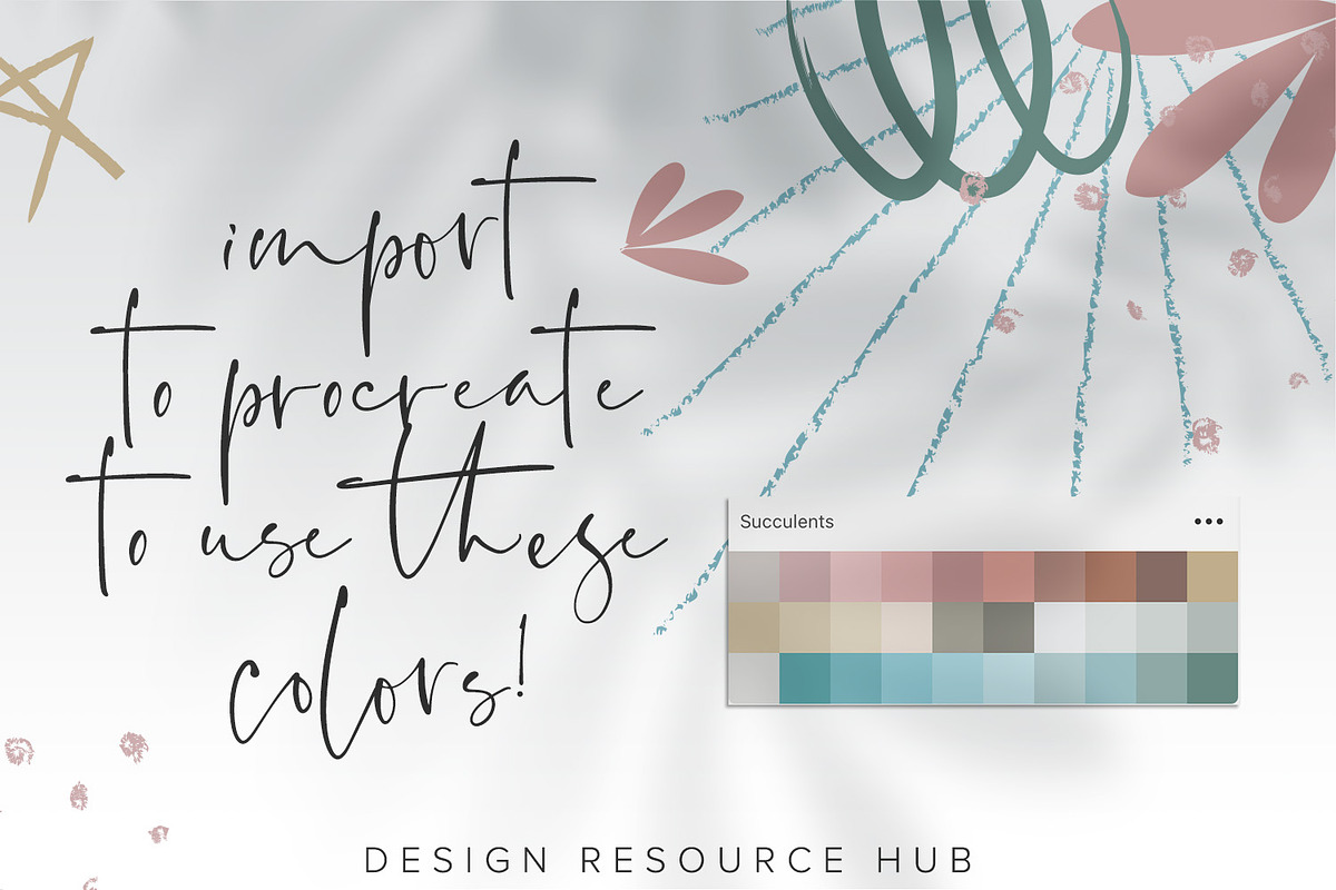 Succulents Procreate Palette, a Palette Add-On by Design Resource Hub (Photo 3 of 3)