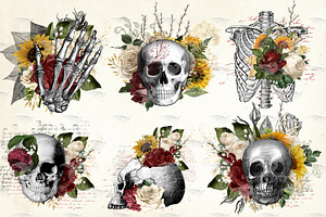 Rustic Floral Skulls