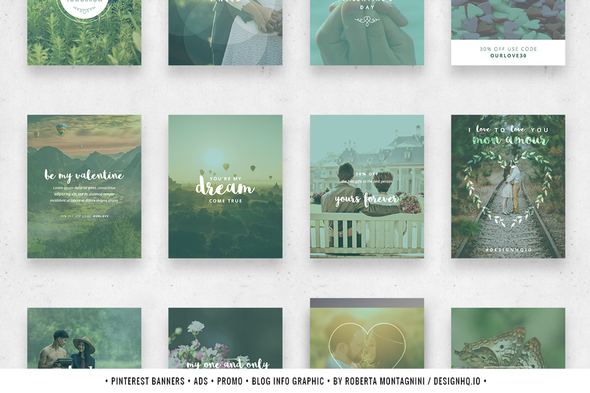 48 Social Media Templates - Romantic, a Social Media Template by DESIGN HQ (Photo 6 of 9)