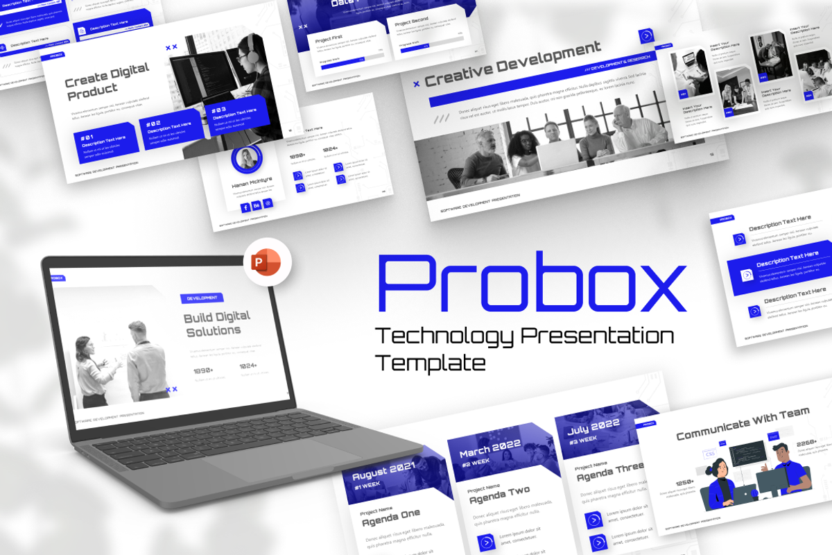 Probox Technology Powerpoint, a Presentation Template by Brandearth RRGraph