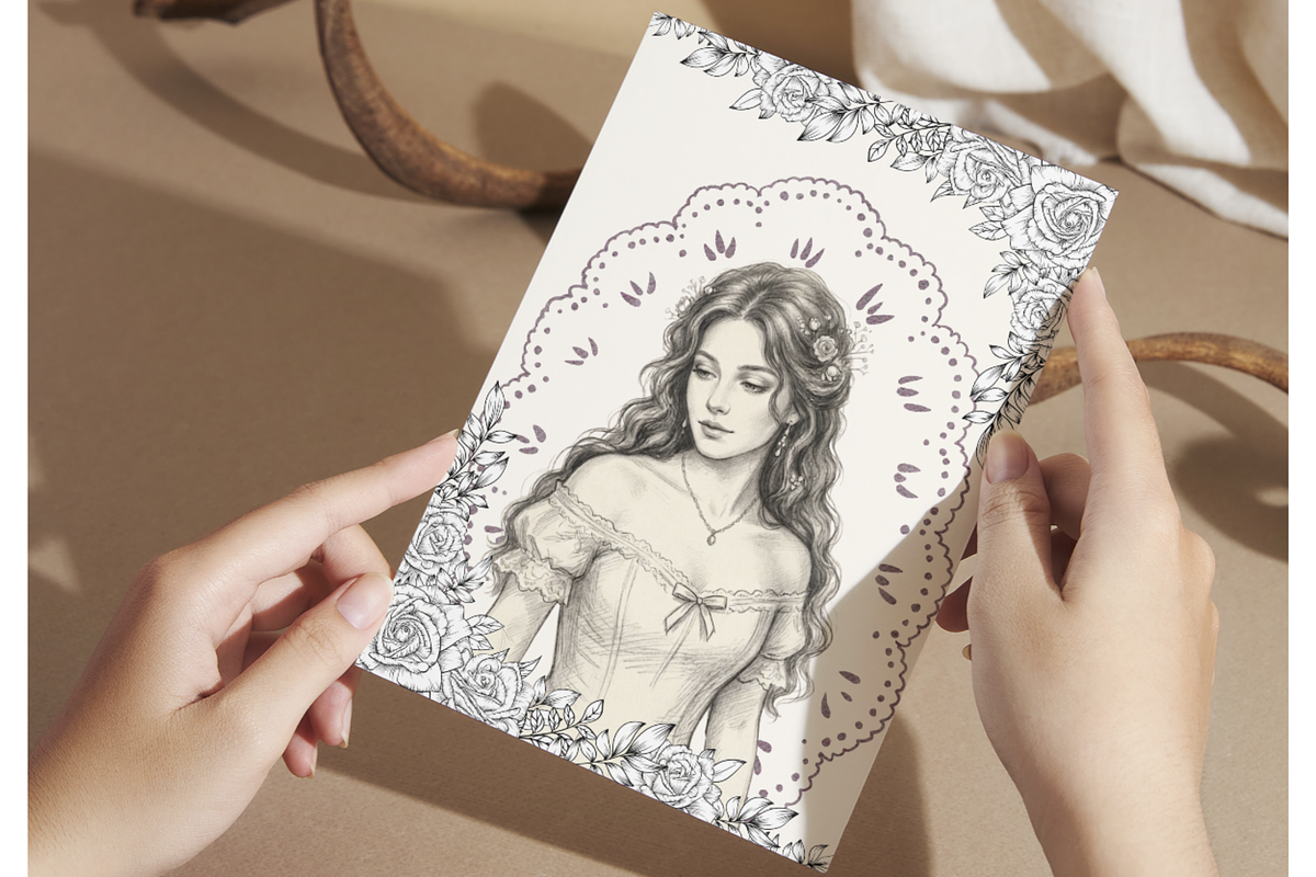 Vintage Portrait Notebook Covers PNG, a Decorative Illustration by Pink_bloom (Photo 1 of 13)
