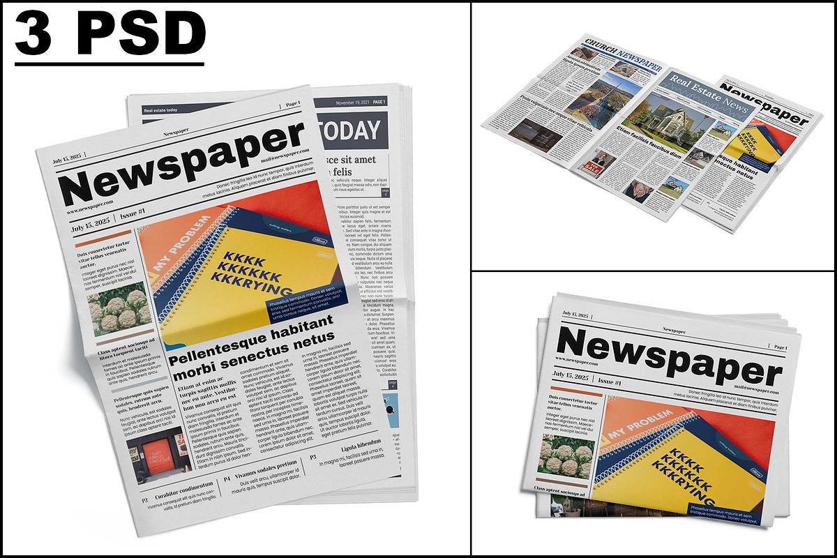 Newspaper Mockup, a Mockup by mockupbuys (Photo 1 of 7)