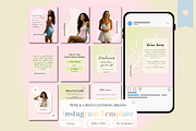 Pink and Green Instagram Post Bundle, a Social Media Template by Little Creative Scribbles (Thumbnail 1 of 5)