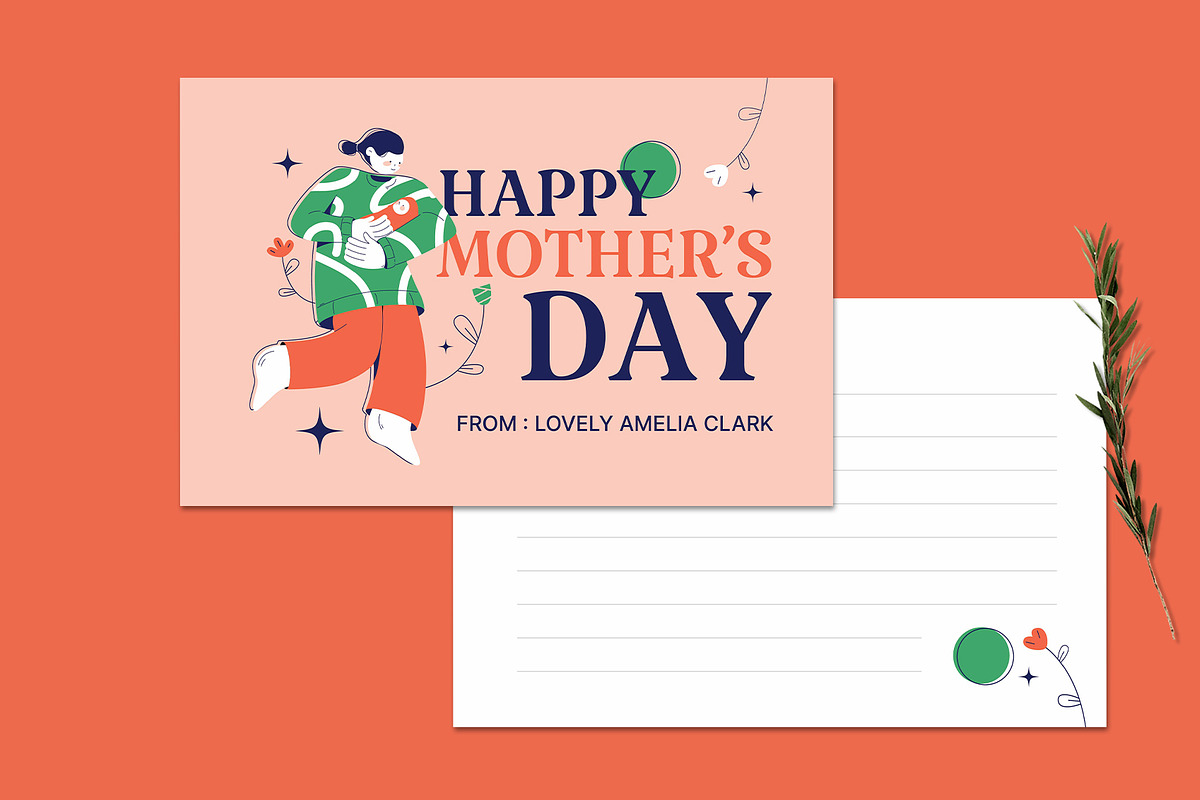 Red Mothers Day Greeting Card, a Card Template by Neermana (Photo 2 of 4)