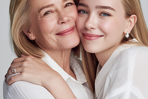 Mother and daughter embracing, sharing love and affection, celeb, a Photo by Studio ANNA