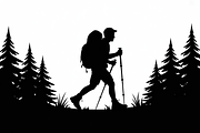 silhouette hiker climbing a mountain, an Illustration by Amazin_art (Thumbnail 10 of 17)