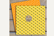Bee Digital Paper and Clipart, a Pattern Graphic by JennyL Designs (Thumbnail 4 of 4)